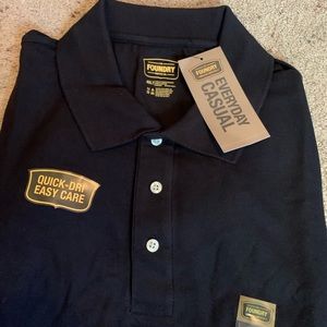 The Foundry Supply Co. Everyday Casual Black Button Up Short Sleeve Quick-dri